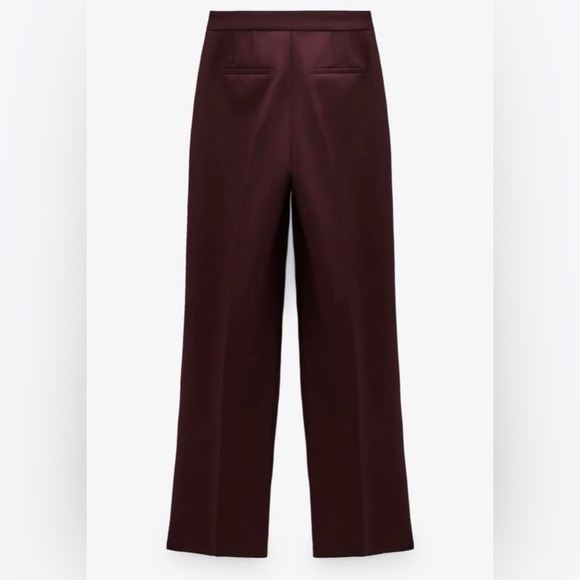 Zara maroon / burgundy trousers size small - Picture 2 of 3